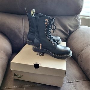 Dr. Martens pascal rose gold hardware boots